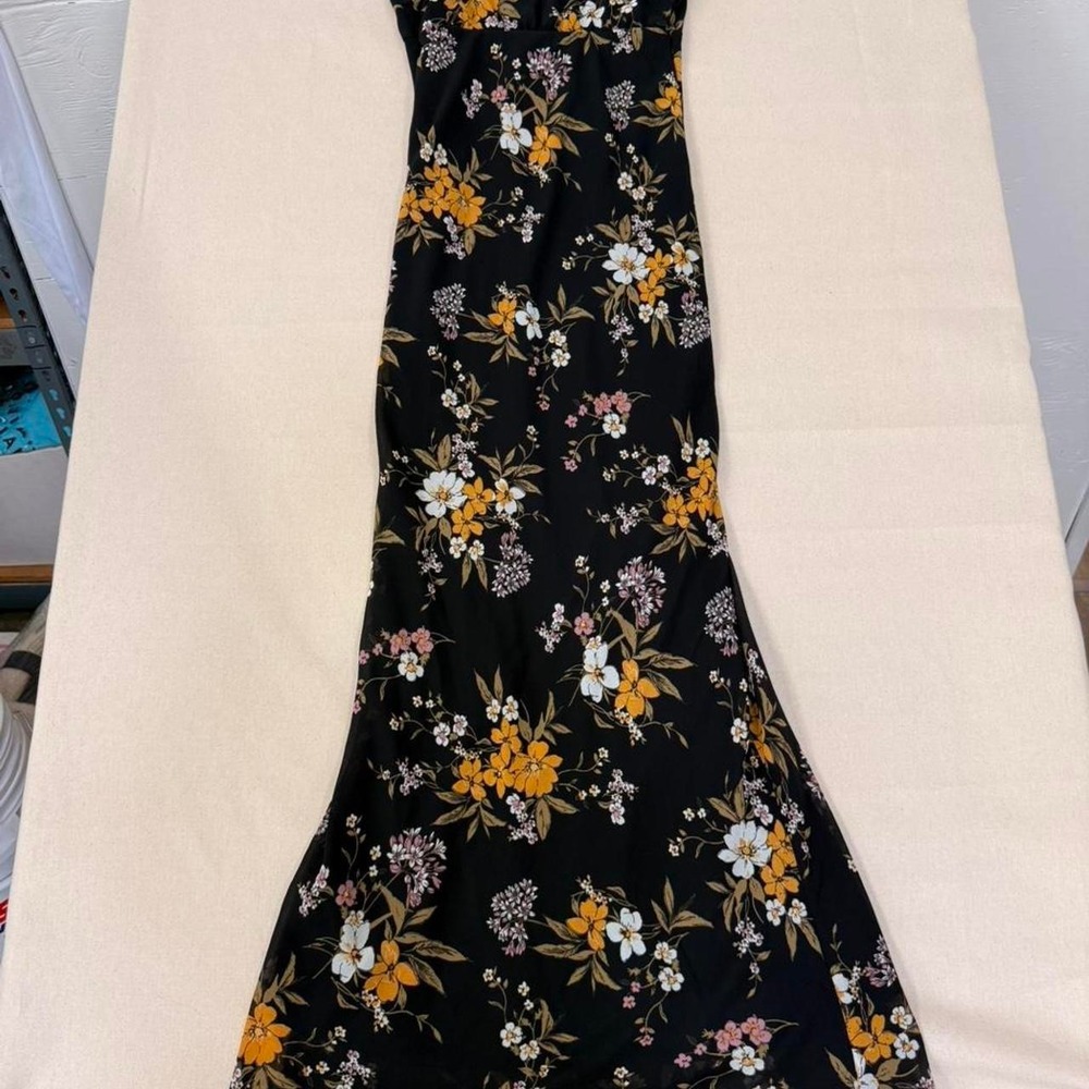Black floral maxi dress